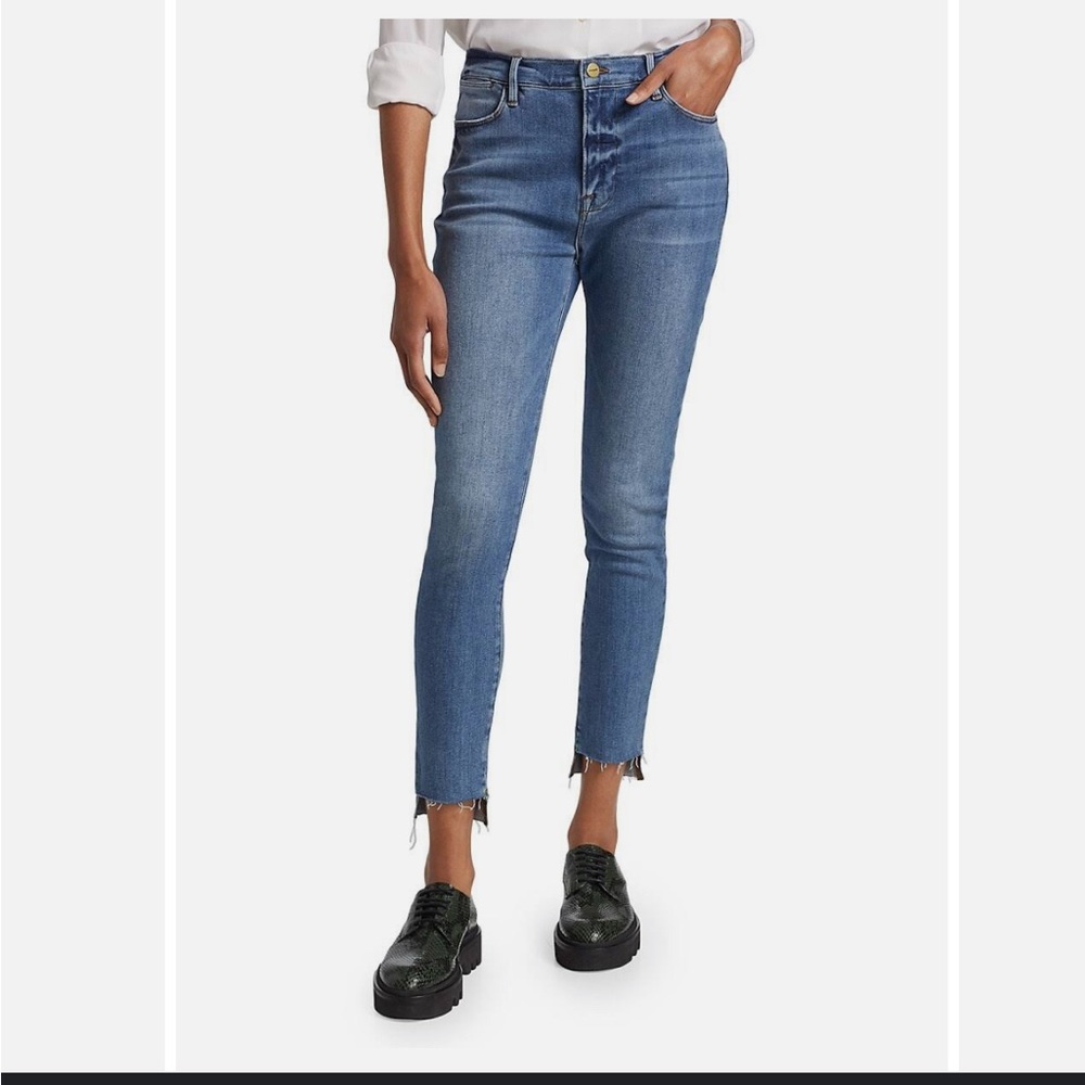 Frame Le High Skinny Jeans Raw Hem Sz 24